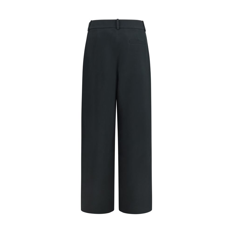 Black silk casual pants-null