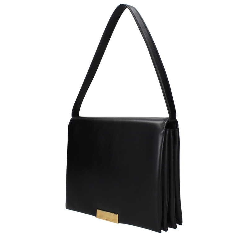 Black leather shoulder bag-null