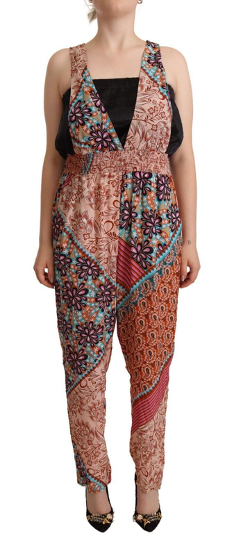 Multicolor viscose floral print women jumpsuit dress-null