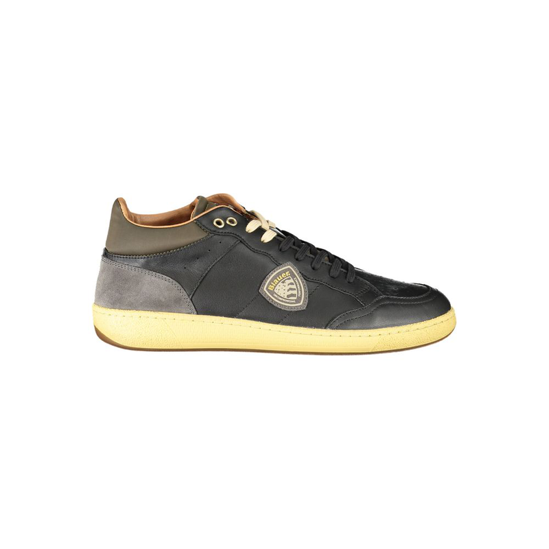 Black leather men sneaker-null