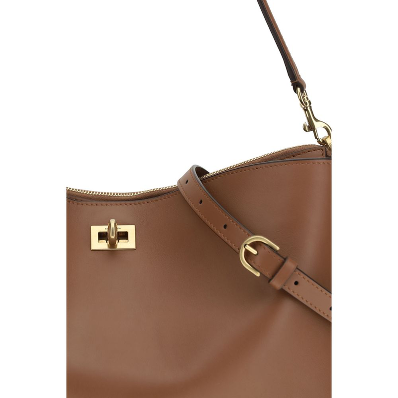 Beige calf leather bos taurus shoulder bag-null