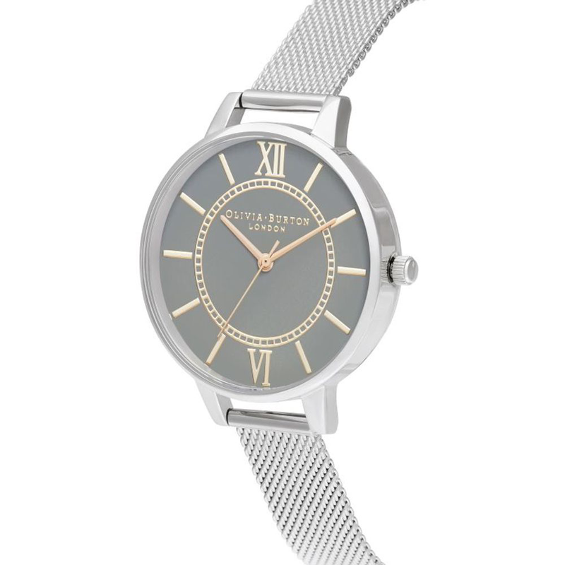 Silver stainless steel dress watch-null