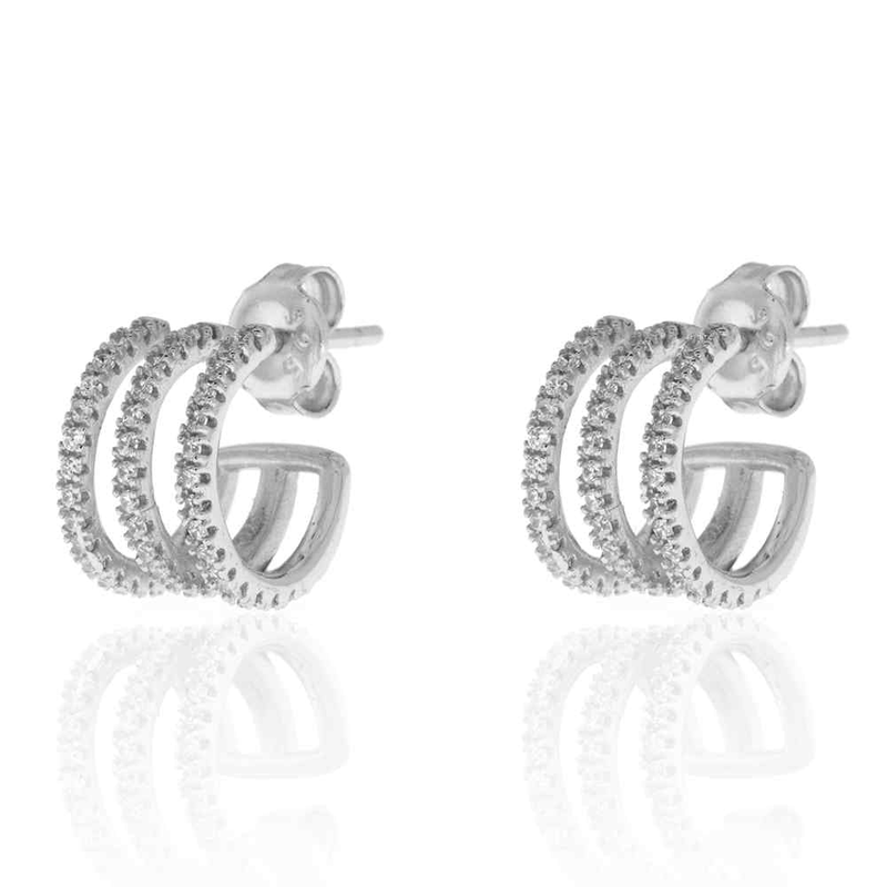 Triple zircon hoops-null