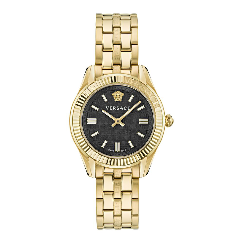 Gold stainless steel dress watch-null