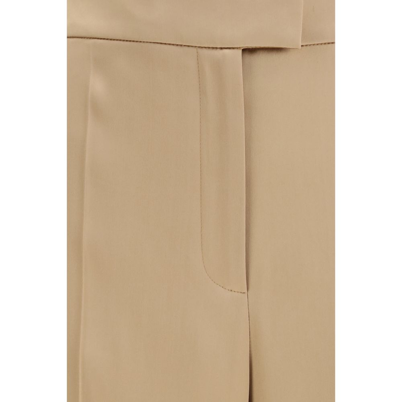 Beige silk dress pants-null