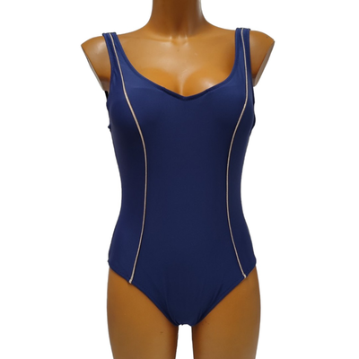 Womens one piece swimsuit #ls-2204, Blue, medium