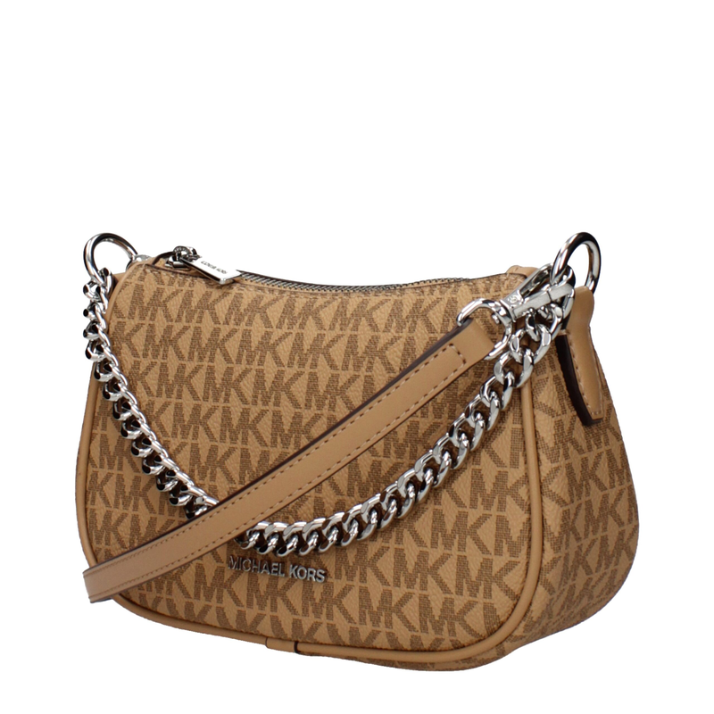 Brown fabric handbag-null