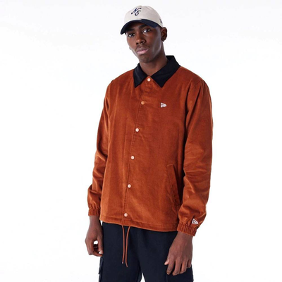 New era cord coaches jacket, Brown, medium