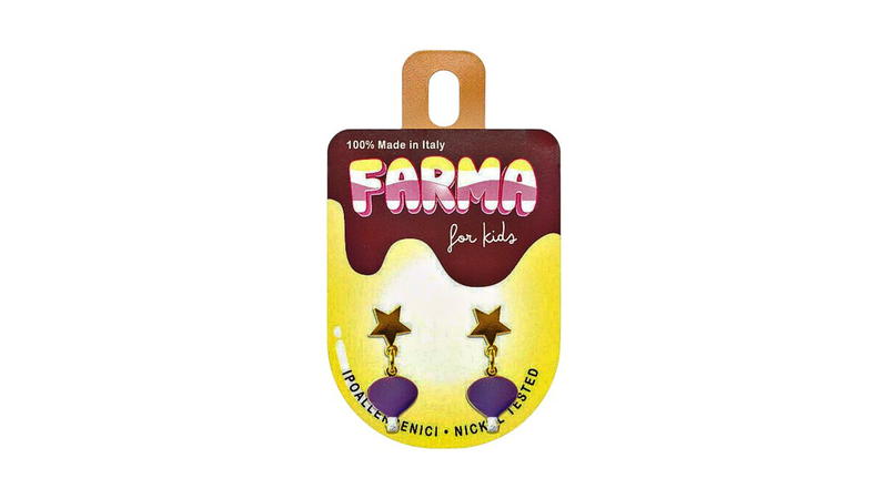 Farma bijoux hipoallergenic kids earrings purple Airship and stars 20mm-null