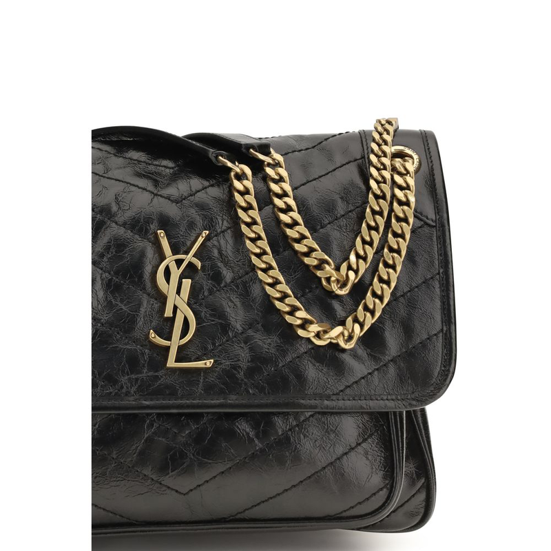 Black calf leather bos taurus shoulder bag-null