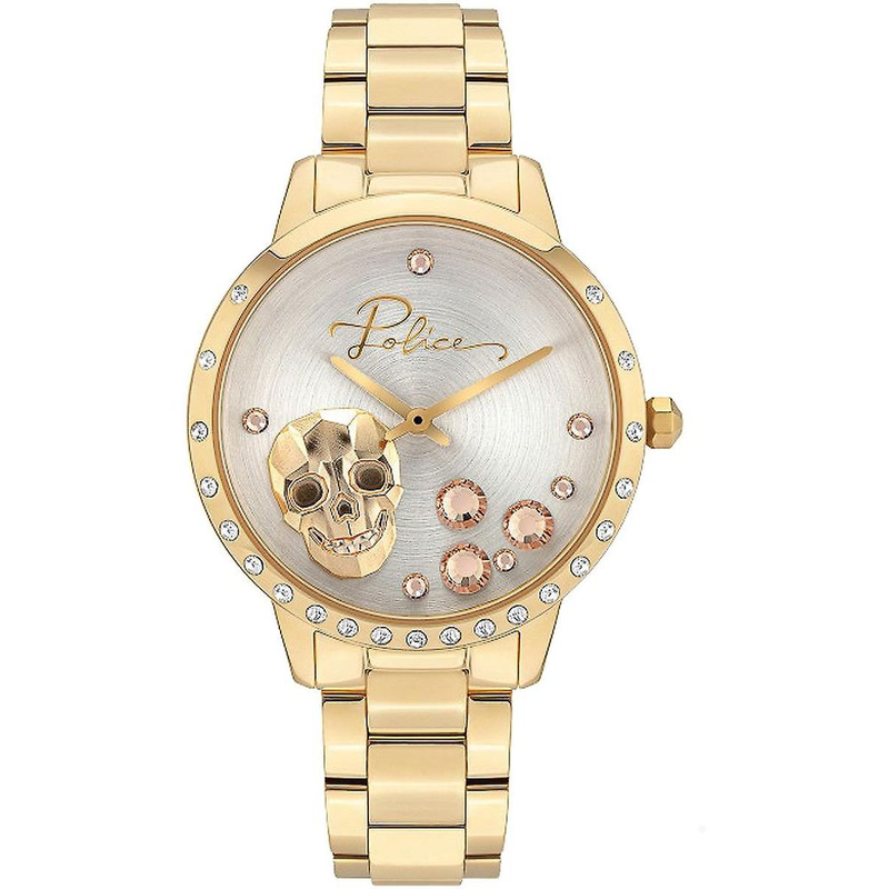 Gold stainless steel dress watch-null