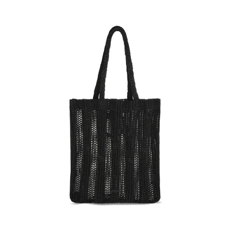 Black raffia shoulder bag-null