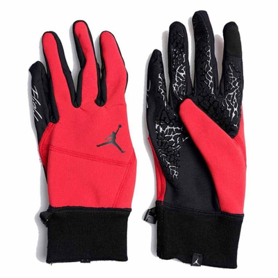 Nike jordan hyperstorm fleece gloves, Black / Red, medium