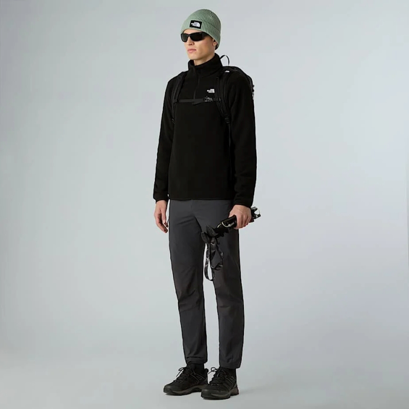The north face m glcr flc 1/4 zip jkt tnf black, small-null
