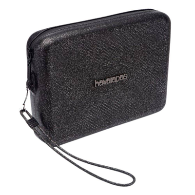 Beach necessaire glitter (23cm x 16cm), Black, medium