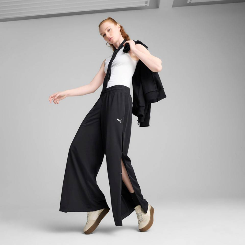 Puma wardrobe ess relaxed low rise popper pants op-null