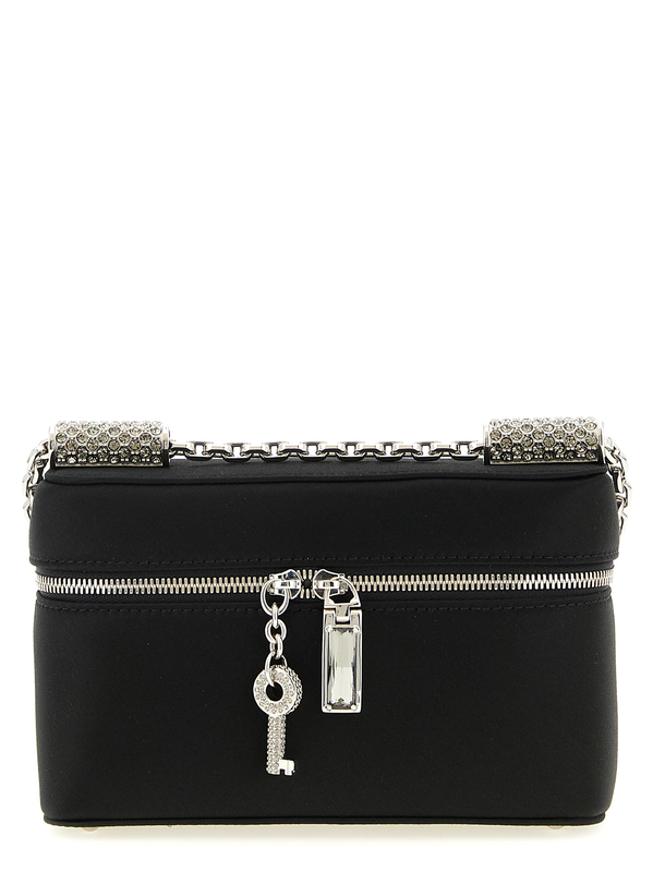 Black viscose crossbody bag-null