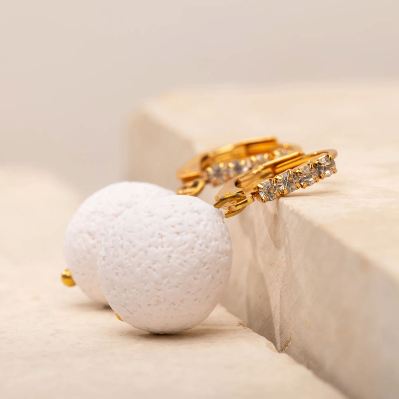 Hoop rhinestone earrings-null