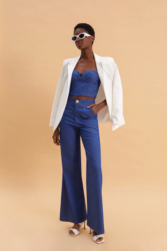 Cobalt chic denim pants-null