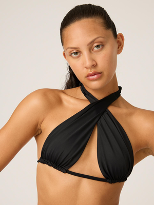 Swimwear multiway bikini top, Black, medium