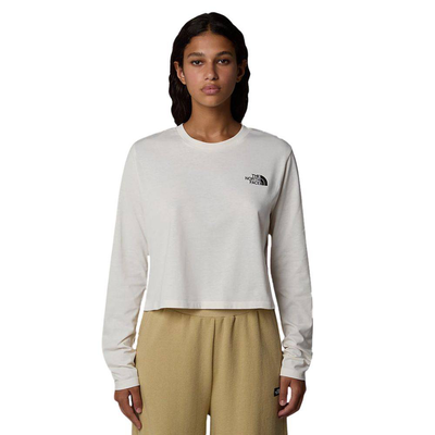 Womens longsleeve simple dome crop t-shirt, Neutral, medium