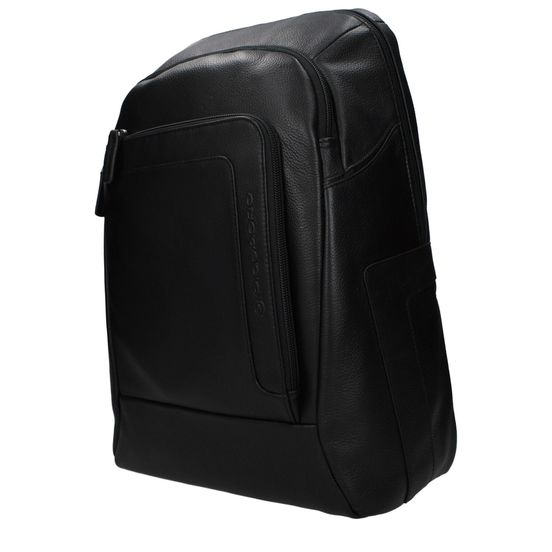 Black leather backpack-null