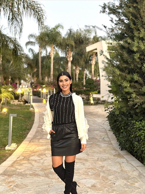 Mini skirt eco leather, Black, medium