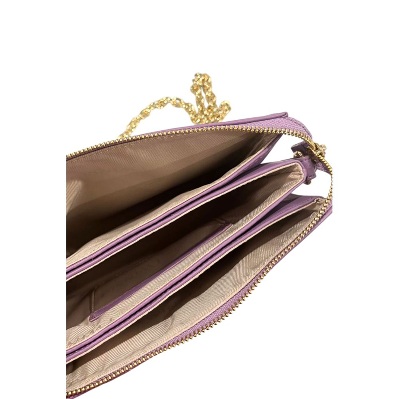 Purple faux leather women crossbody bag-null