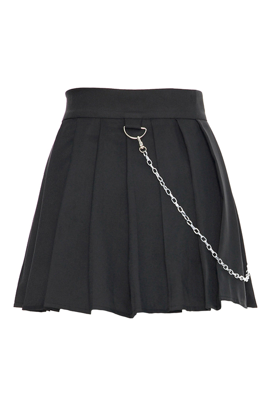 Pleated skirt with a chain-null