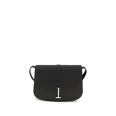 Black calf leather bos taurus shoulder bag, Black, medium