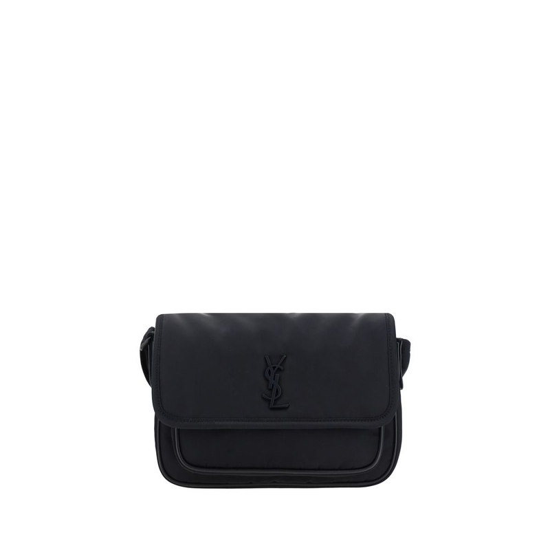 Black nylon shoulder bag-null