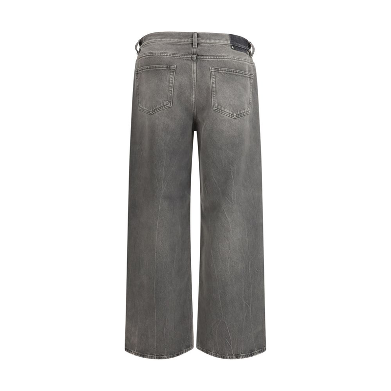 Gray cotton relaxed fit jeans-null
