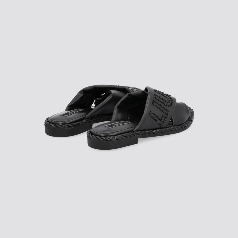 Product image: Faux leather slides with maxi logo-null