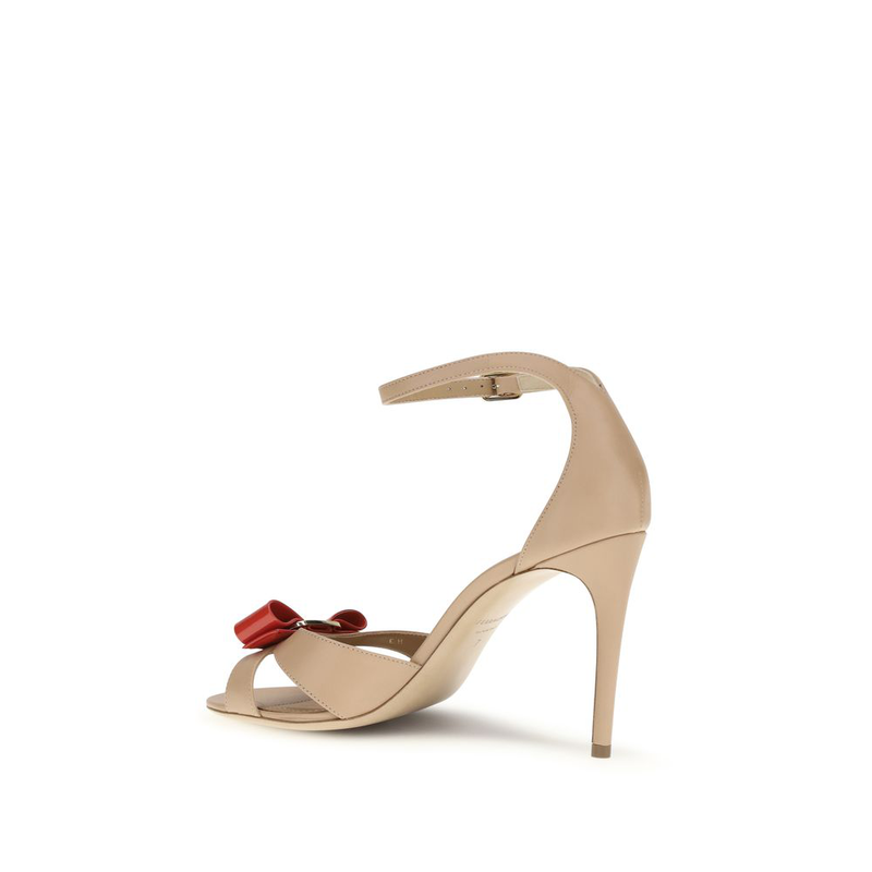 Beige calf leather bos taurus stiletto heel sandals-null