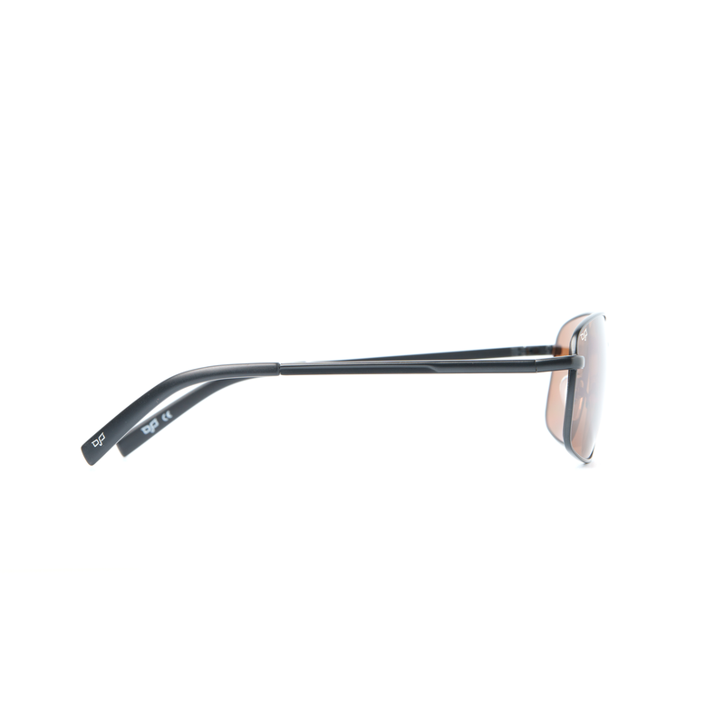 Product image: OJO sunglasses man square matte black frame and temples with brown lenses rx-null