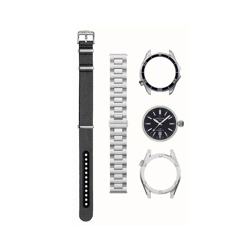 Gray stainless steel dress watch-null