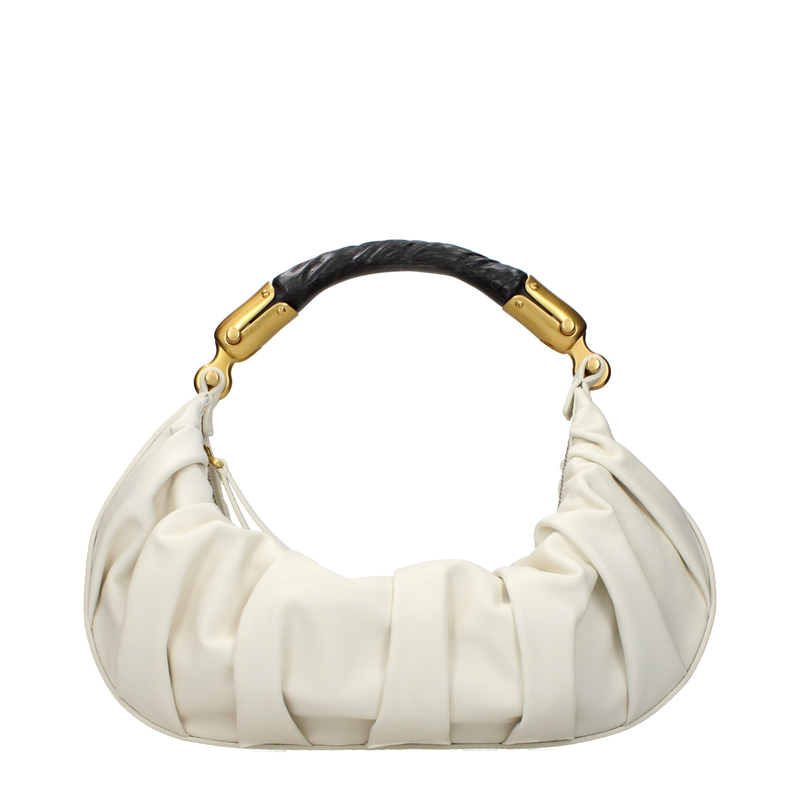 Beige leather handbag-null