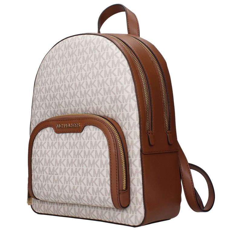 Beige fabric backpack-null
