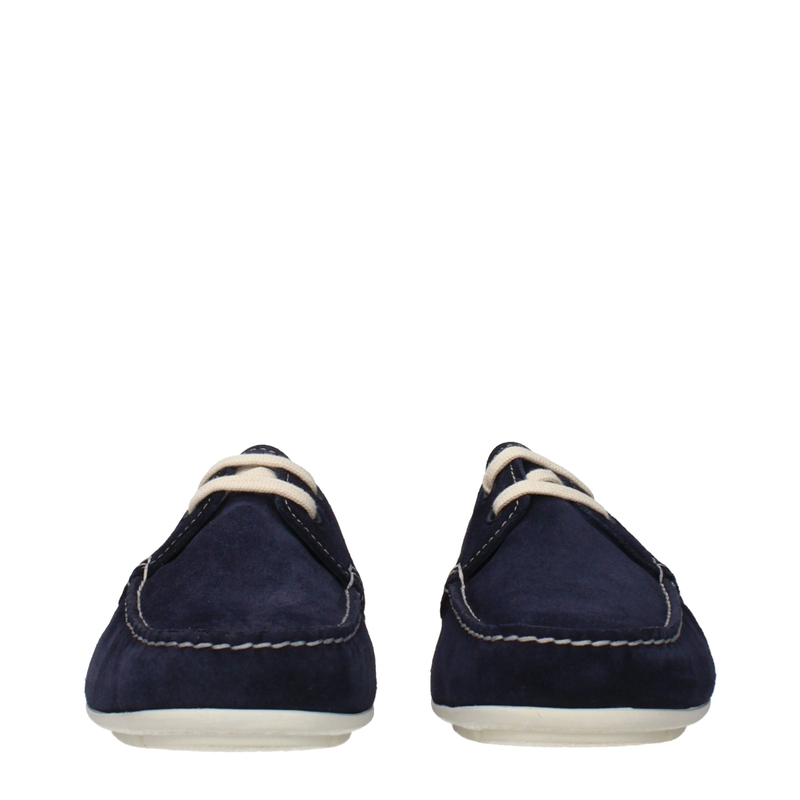 Blue leather slip-on loafers-null