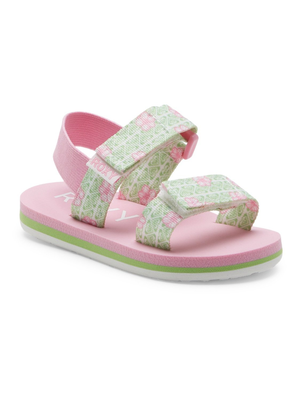 Roxy toddlers girls slaps tw cage, Green/pink, medium