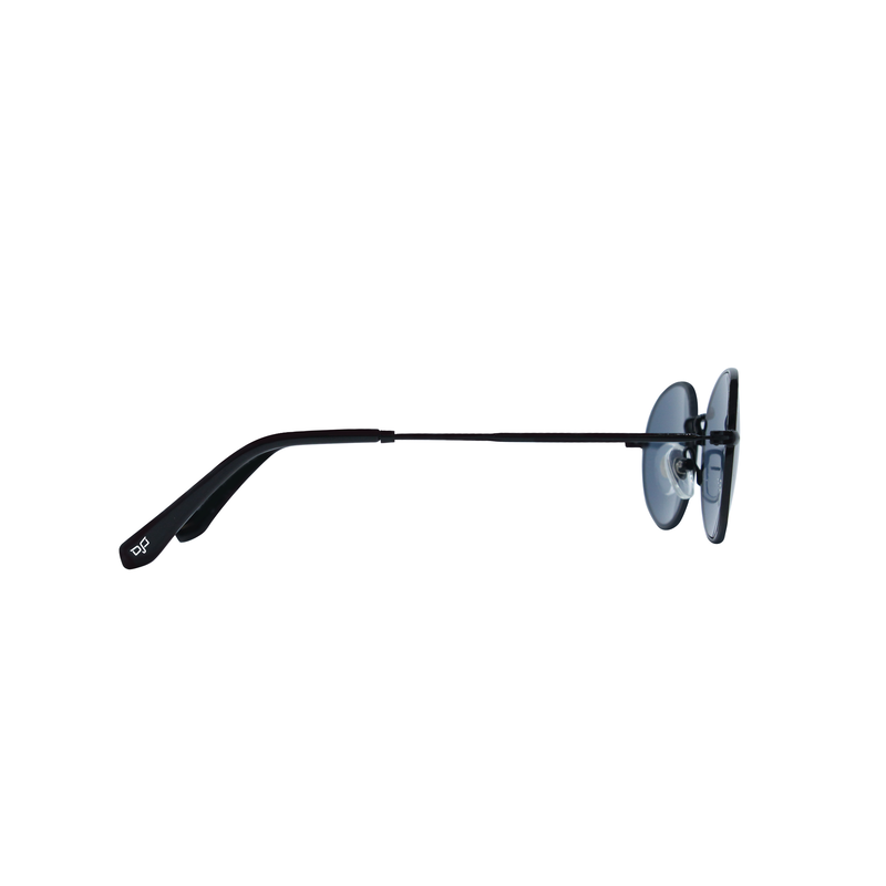 OJO trend sunglasses oval black frame and temples and blue lenses rx image number null