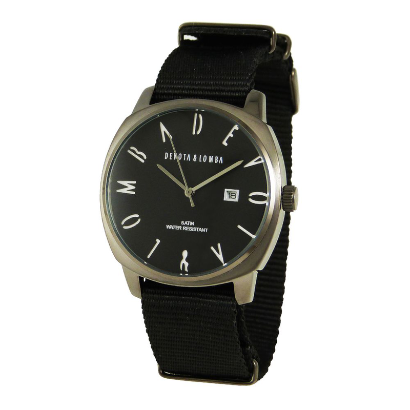 Black nylon dress watch-null