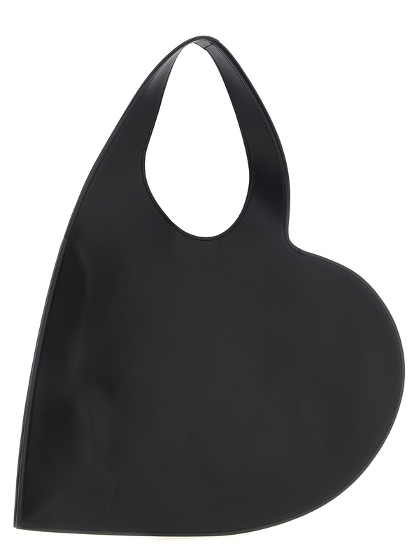 Black cowhide shoulder bag-null