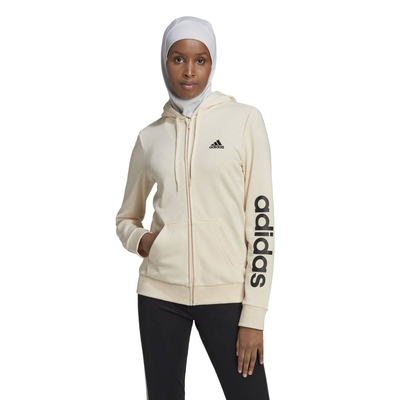 Women lin freelift fz hoodie, Ecru, medium