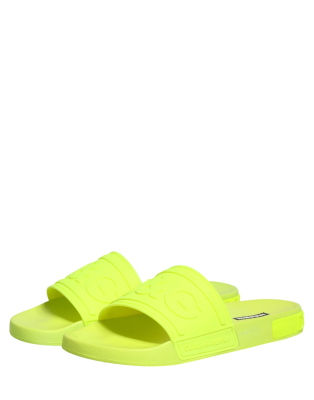 Green rubber slides sandals beachwear shoes-null