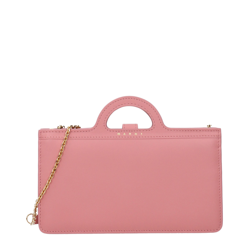 Pink leather crossbody bag-null