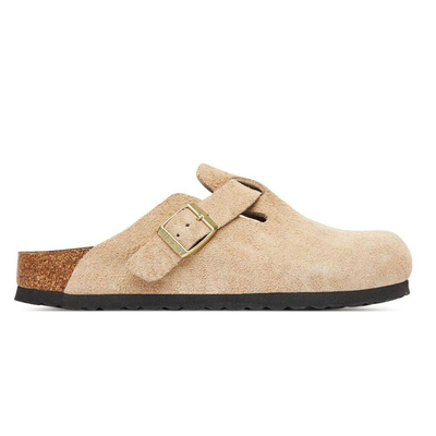 Boston soft footbed suede leather narrow, Sand, medium