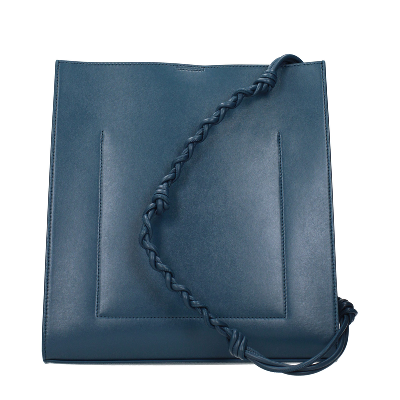 Blue leather shoulder bag-null