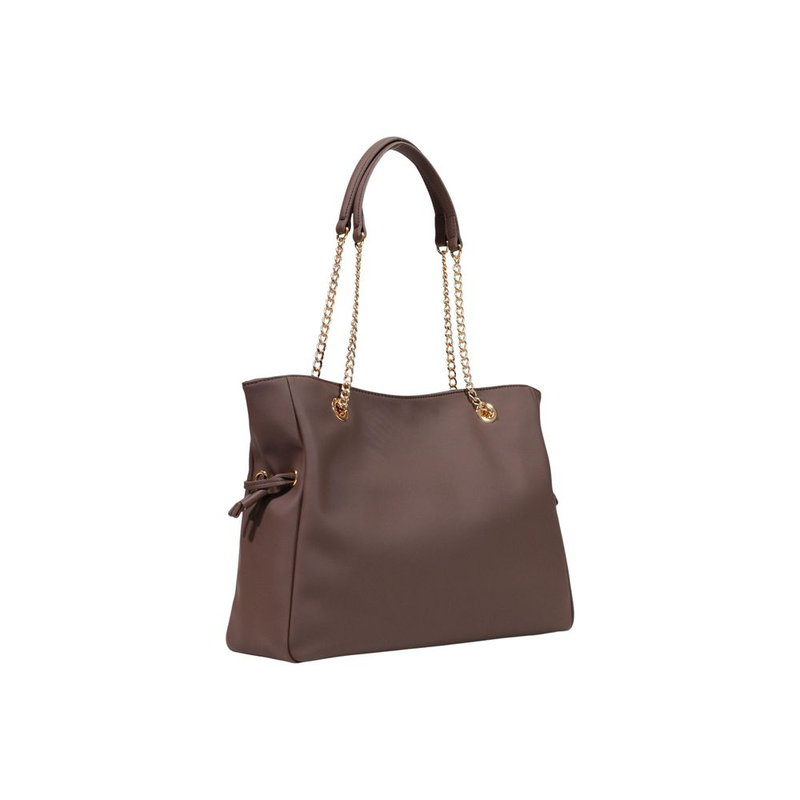 Brown polyester handbag-null