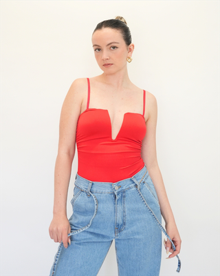 Stapless bodysuit 3804, Red, medium